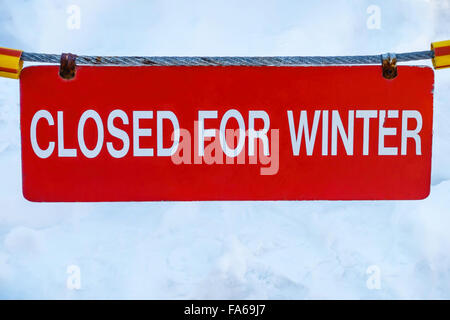 Closed for Winter sign