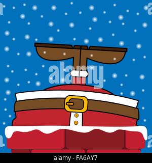 Abstract Christmas background with Santa Claus in the chimney Stock Vector