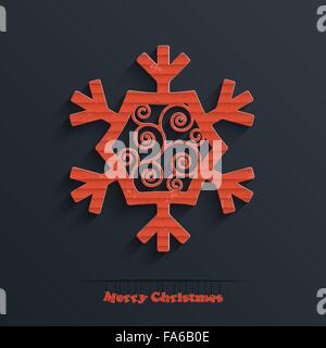 Merry christmas and happy new year cardboard snowflake for your design Stock Vector
