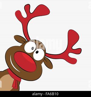 Vector illustration of cute cartoon Christmas reindeer Stock Vector