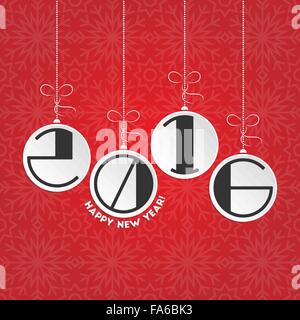 Happy new year 2016 with seamless winter pattern for your design Stock Vector