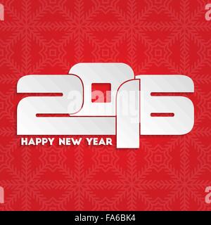 Happy new year 2016 with seamless winter pattern for your design Stock Vector