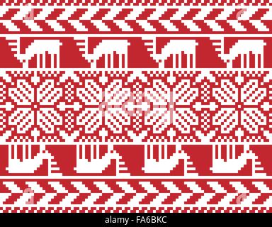 Merry Christmas seamless embroidered pattern for your design Stock Vector