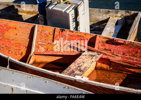 Old shallow water skiff Stock Photo