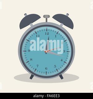 Flat style vector illustration of alarm clock for your design Stock Vector