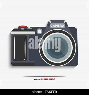Vector illustration of digital SLR camera for your design Stock Vector