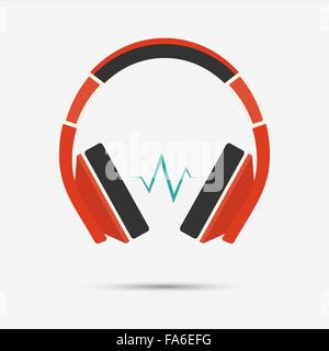 Vector illustration of headphones for your design Stock Vector