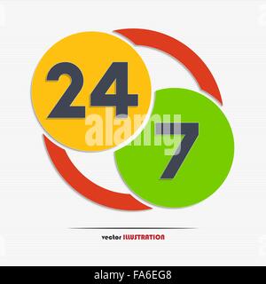 Open 24 hours a day and 7 days a week icon for your design Stock Vector