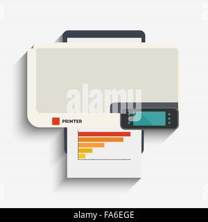 Vector illustration of printing printer for your design Stock Vector