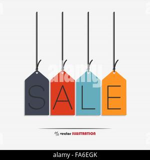 Vector illustration of hanging sale labels for your design Stock Vector