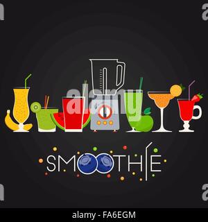 Smoothie in cocktail glass Royalty Free Vector Image