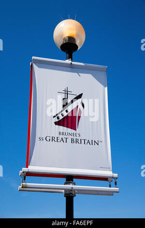 Brunel's ss Great Britain sign Stock Photo