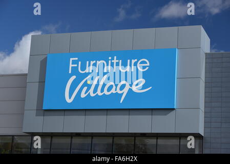 furniture village logo, solihull shop, uk Stock Photo