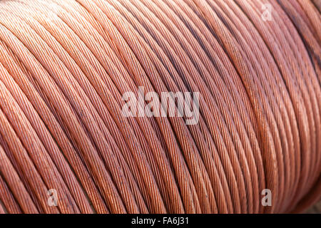 large spools of electric cable. horizontal shot Stock Photo