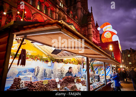 Manchester German Christmas Markets on Albert Square in front of the landmark Town Hall   Markets place training traders small b