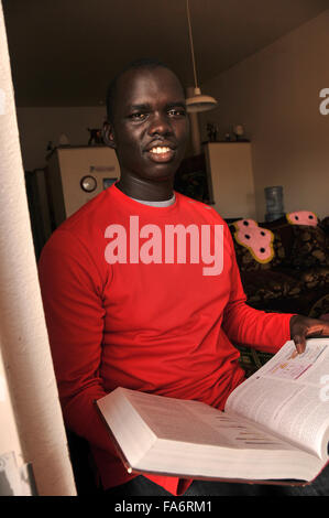 Sudanese refugees, Okongo Majok, 21, came to Tucson, Arizona, USA. Stock Photo