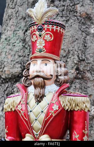 Russian traditional nutcracker soldier ready for Olympics tourists in Russia Sochi Stock Photo
