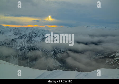 View from Kasprowy Wierch above the clouds Stock Photo