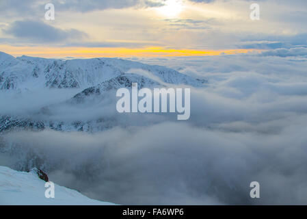 View from Kasprowy Wierch above the clouds Stock Photo