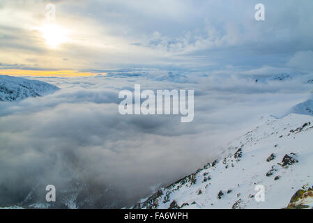 View from Kasprowy Wierch above the clouds Stock Photo