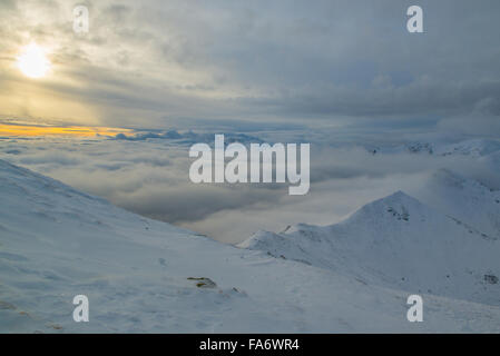 View from Kasprowy Wierch above the clouds Stock Photo