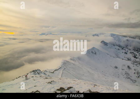 View from Kasprowy Wierch above the clouds Stock Photo