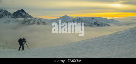 View from Kasprowy Wierch above the clouds Stock Photo