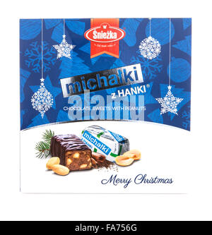 Michalki Polish Christmas Chocolates on a White Background Stock Photo