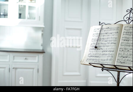 Old paper score of a calm song Stock Photo