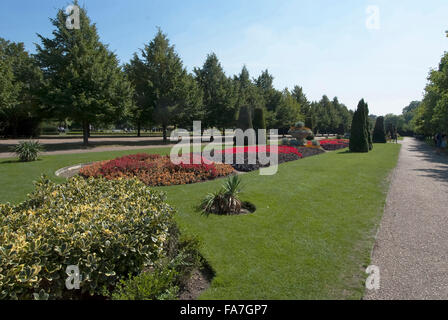 Regent's Park, London. A large open space, a city park with mature trees paths and flowerbeds. Stock Photo