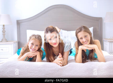 Portrait of a modern happy family Stock Photo