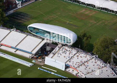 LORDS CRICKET GROUND, St Johns Wood, London. Founded on this site in 1814 the Home of Cricket is owned by the Marylebone Cricket Club (MCC), and is host to Middlesex County Cricket and the England and Wales Cricket Board. The Media Centre shown here was a Stock Photo