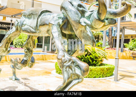 bronze sculptures by Dalí in Marbella Andalucia Spain Stock Photo