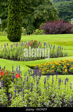 View across the Orangery Terrace at Lyme Park, Cheshire. Stock Photo