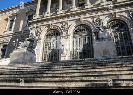 Main entrance, National Library of Madrid, Spain. architecture and art Stock Photo