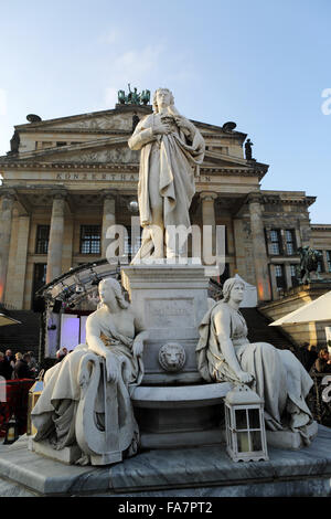 Statue of Friedrich Schiller at the Gendarmenmarkt in Berlin, Germany. Stock Photo