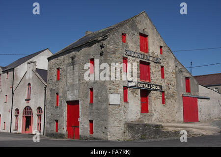 Old store building on the quayside at Ramelton County Donegal. Stock Photo