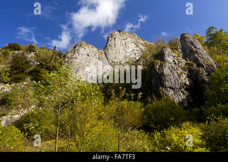 Tissington Spires in Dovedale, South Peak Estate, Derbyshire, in autumn. Stock Photo