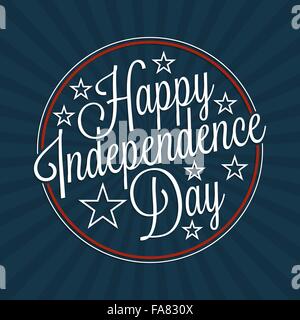 Happy independence day hand lettering for your design Stock Vector