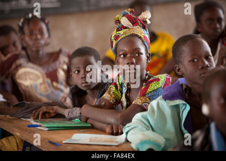 Students learn at Kouka Primary School in Kouka Department, Burkina Faso. Stock Photo