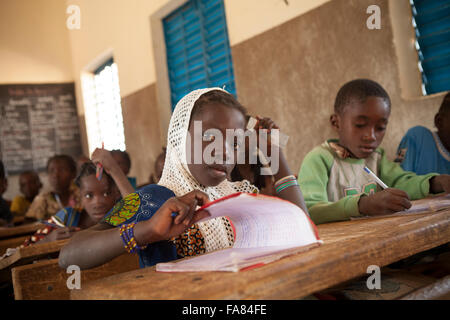 Students learn at Kouka Primary School in Kouka Department, Burkina Faso. Stock Photo