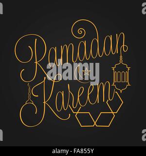 Ramadan Kareem greeting card for your design Stock Vector