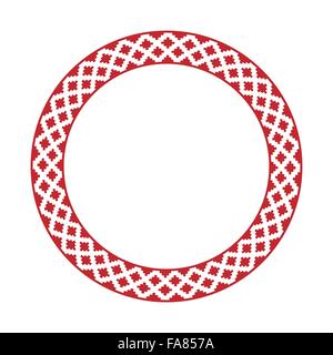 Vector illustration of traditional Slavic round embroidered pattern Stock Vector