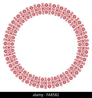 Vector illustration of traditional Slavic round embroidered pattern Stock Vector