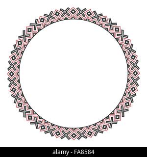 Vector illustration of traditional Slavic round embroidered pattern for your design Stock Vector