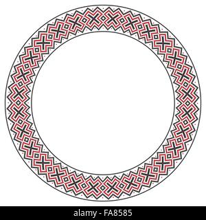 Vector illustration of traditional Slavic round embroidered pattern for your design Stock Vector