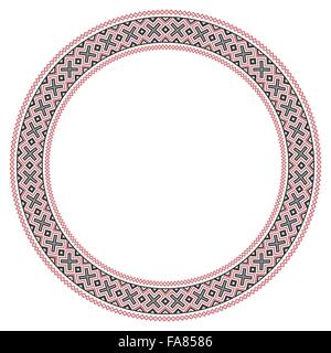 Vector illustration of traditional Slavic round embroidered pattern for your design Stock Vector