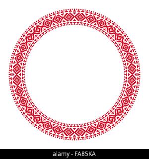 Vector illustration of traditional Slavic round embroidered pattern for your design Stock Vector