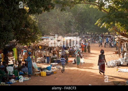 Weekly traditional market in Banfora Department, Burkina Faso. Stock Photo