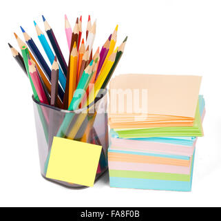 Stickers with crayons Stock Photo